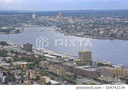 Aerial view of city of Seattle - Seattle, WA - USA 104742134