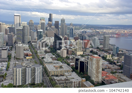 Aerial view of city of Seattle - Seattle, WA - USA 104742140