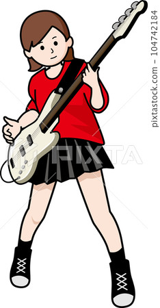 girl playing bass 104742184