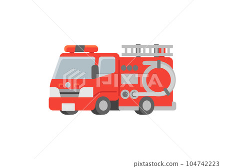 Working car/fire engine illustration set 104742223