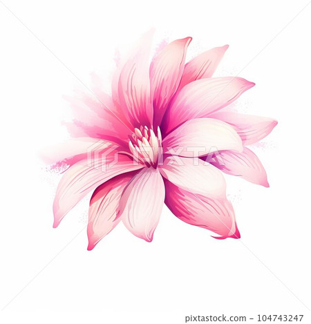 Bright pink lotus flower art isolated on white background. Vector watercolor illustration. Watercolor painting of a beautiful colorful dahlia flower. Bright pink lotus flower art isolated on white background. Vector watercolor illustration. Watercolor painting of a beautiful colorful dahlia flower. 104743247