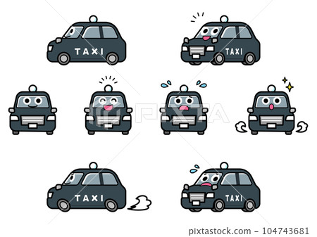Working car/taxi illustration set Working car/taxi illustration set 104743681