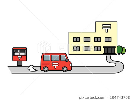 Postal car heading from working car / post to post office Postal car heading from working car / post to post office 104743708