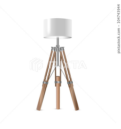 Lamp Closeup Isolated on White Background. Floor Lamps. Electric Torchere for Interior Design, Energy Furniture. Vector 104743944