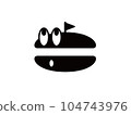 Monochrome hamburger character 3 104743976