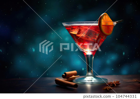 Aromatic Cocktails Set Against a Blank Canvas. Generative AI 104744331
