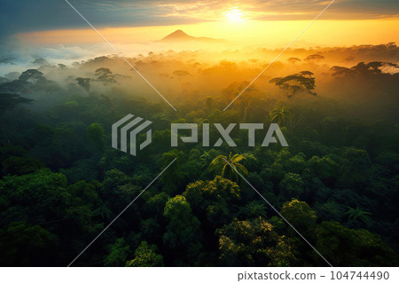 Exploring the Amazon Forest's Intricate Biodiversity. Generative AI 104744490