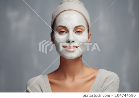 Flourishing Beauty: Behind the Mask, a Joyful Soul. Generative AI 104744590