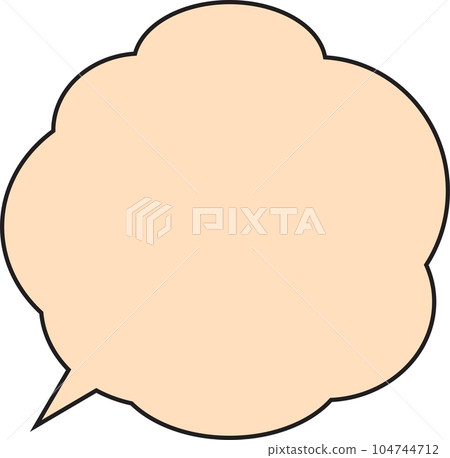 Cloud speech bubble solid line orange 104744712