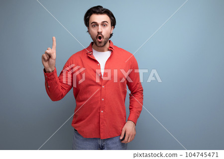 young smart handsome guy with brutal stylish hairstyle is inspired by the idea young smart handsome guy with brutal stylish hairstyle is inspired by the idea 104745471