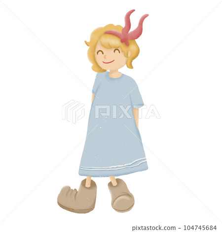 cartoon short hair girl cartoon short hair girl 104745684