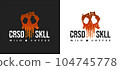 Cursed Skull Wild Coffee Logo variations. Vector illustration 104745778