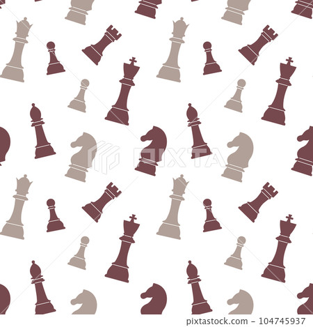 Seamless pattern of chess pieces on a white background. Chess background, print, vector Seamless pattern of chess pieces on a white background. Chess background, print, vector 104745937