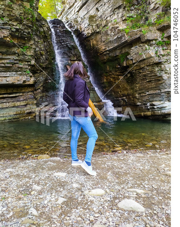 the Bukhtivets waterfall in the Carpathian Mountains the Bukhtivets waterfall in the Carpathian Mountains 104746052