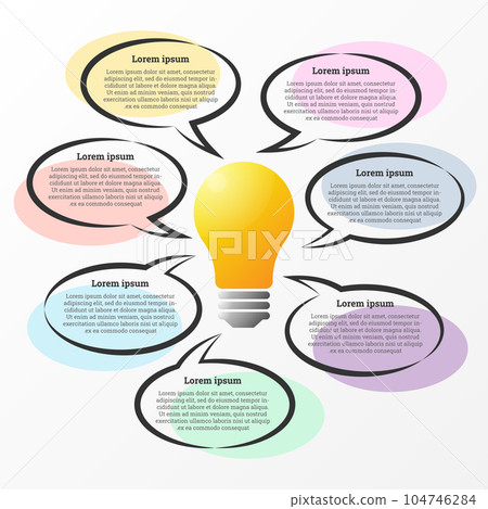 Infographic used to show details in each topic of creativity. There are 7 topics in total. Infographic used to show details in each topic of creativity. There are 7 topics in total. 104746284