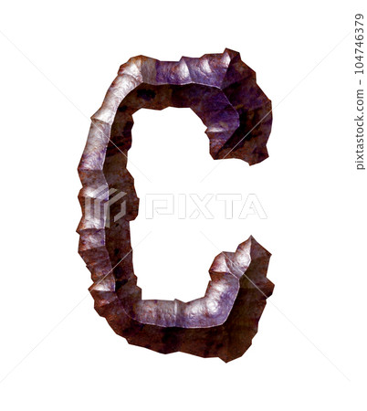 3D rendered illustration.Rough beveled letter.Decorative rusty font. 3D rendered illustration.Rough beveled letter.Decorative rusty font. 104746379