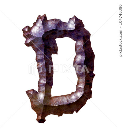3D rendered illustration.Rough beveled letter.Decorative rusty font. 3D rendered illustration.Rough beveled letter.Decorative rusty font. 104746380