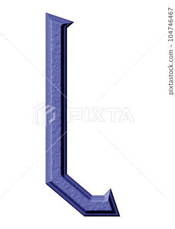 3D rendered illustration.Hard rock style font.Beveled decorative letter. 3D rendered illustration.Hard rock style font.Beveled decorative letter. 104746467