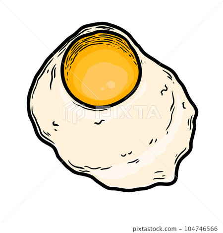 Illustration of chicken egg in engraving style. Design element for poster, card, banner, sign. Vector illustration Illustration of chicken egg in engraving style. Design element for poster, card, banner, sign. Vector illustration 104746566