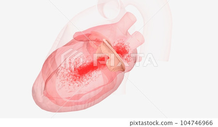 The mitral valve is located between the left atrium and the left ventricle. The mitral valve is located between the left atrium and the left ventricle. 104746966