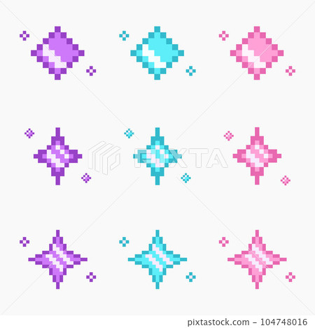 8 bit sparkling, sparkle star pixel art 104748016