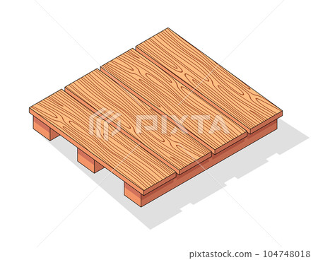 Wooden pallet isolated on white background vector illustration transport packaging from wooden board Wooden pallet isolated on white background vector illustration transport packaging from wooden board 104748018