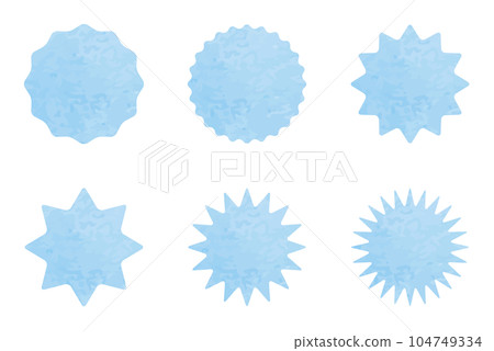 之字形/鋸齒狀設置美麗的水彩風格藍色淺藍色 之字形/鋸齒狀設置美麗的水彩風格藍色淺藍色 104749334