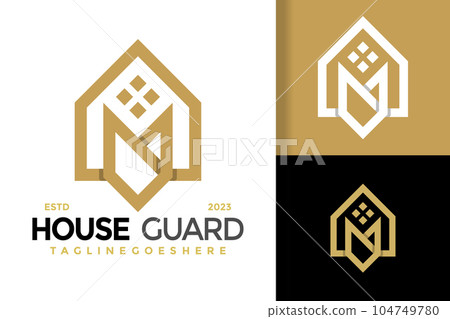 Letter M house guard logo design vector symbol icon illustration Letter M house guard logo design vector symbol icon illustration 104749780