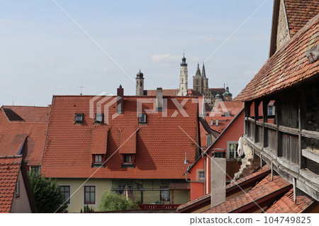 德國羅滕堡老城城牆(夏季) 德國羅滕堡老城城牆(夏季) 104749825