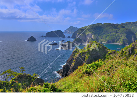 靜岡縣南伊豆町伊豆半島、南伊豆、奧色、相合岬展望台、戸外浜方向 (1) 靜岡縣南伊豆町伊豆半島、南伊豆、奧色、相合岬展望台、戸外浜方向 (1) 104750038