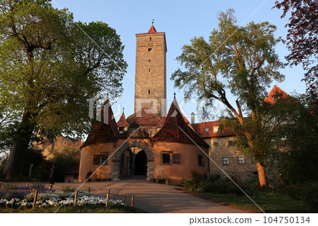Germany Rothenburg Burg Gate (spring, evening) Germany Rothenburg Burg Gate (spring, evening) 104750134