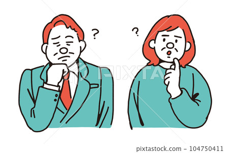 Men and women in their 40s and 50s wondering Men and women in their 40s and 50s wondering 104750411