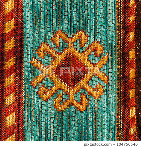 Fragment of Traditional Turkish Carpet. Ornamental Pattern. Fragment of Traditional Turkish Carpet. Ornamental Pattern. 104750540