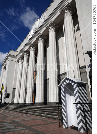 Kiev, Ukraine June 10, 2021: Building of the Supreme Council of Ukraine in the center of Kiev city Kiev, Ukraine June 10, 2021: Building of the Supreme Council of Ukraine in the center of Kiev city 104750765