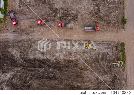 Aerial view of industrial machinery Aerial view of industrial machinery 104750880