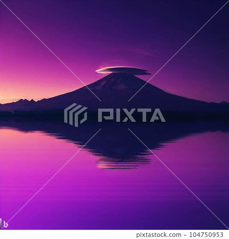 Inverted Fuji at dawn 104750953