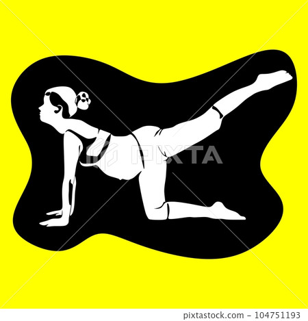 Vector silhouette illustration of yoga pose for pregnant. International yoga day. 104751193