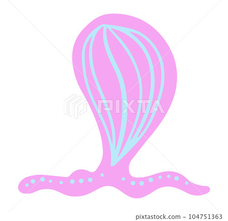 Cute jellyfish cartoon character sea animal vector illustration medusa isolated on white background Cute jellyfish cartoon character sea animal vector illustration medusa isolated on white background 104751363