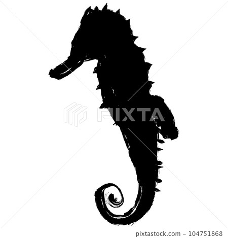 海馬剪影插畫素材矢量 海馬剪影插畫素材矢量 104751868