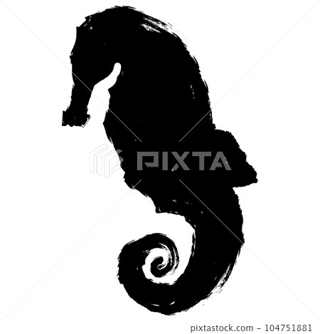 Seahorse silhouette illustration material vector Seahorse silhouette illustration material vector 104751881