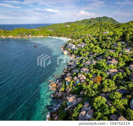 Aerial view of Shark Bay in koh Tao, Thailand Aerial view of Shark Bay in koh Tao, Thailand 104752219