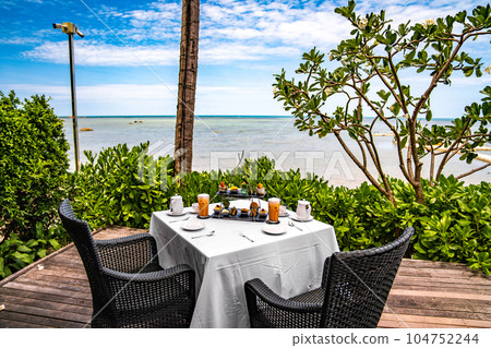 Afternoon tea in Lamai beach resort in Koh Samui, Thailand Afternoon tea in Lamai beach resort in Koh Samui, Thailand 104752244