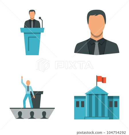 Government and politics flat icon set 104754292