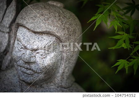 In the early summer of Kodo and Gyōganji, the contrast between the rugged expression of Bishamonten and the soft fresh greenery 104754352
