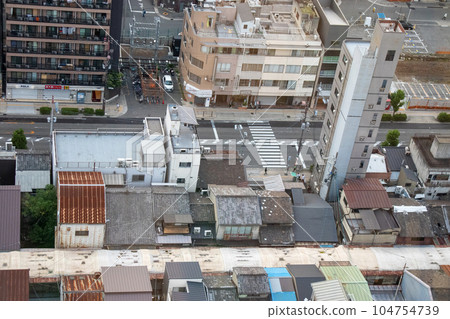 Tsutenkaku Hondori Shopping Street as seen from the observatory of Tsutenkaku (photographed on June 9, 2020) 104754739