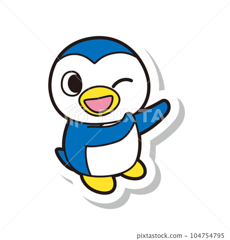 企鵝全身插畫標籤 104754795
