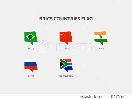 BRICS Countries Chat flag icon collection 104755643