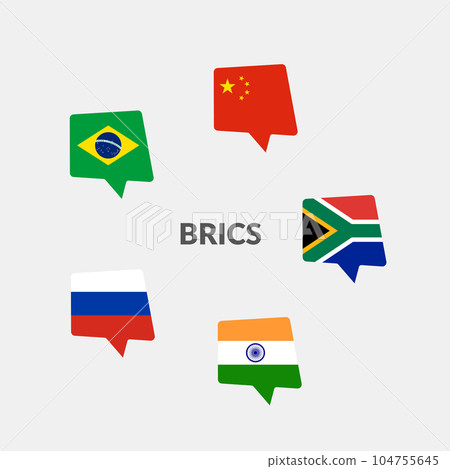 BRICS Countries Chat flag icon collection BRICS Countries Chat flag icon collection 104755645