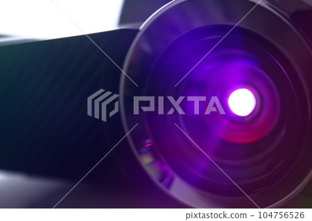 Closeup view of modern digital video projector Closeup view of modern digital video projector 104756526