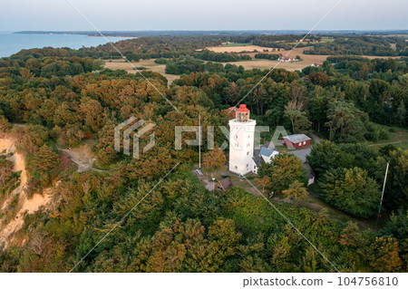 Aerial View of Nakkehoved Lighthouse in North Zealand Aerial View of Nakkehoved Lighthouse in North Zealand 104756810